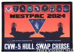 画像1: CVW-5/CVN-76/CVN-73 WESTPAC2024空母交替/太平洋クルーズ記念パッチ（VFA-102/復路Ver./ベルクロ有無）