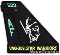 VAQ-209 STAR WARRIORS AF500 CAGバード垂直尾翼PVCパッチ（ベルクロ付き）