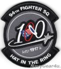 1FW/94FS HAT IN THE RING 2017年部隊創設100周年記念パッチ（ベルクロ付き）