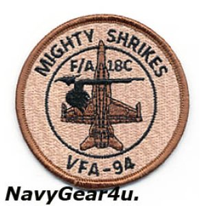 画像: VFA-94 MIGHTY SHRIKES F/A-18Cショルダーバレットパッチ（現行New 2012〜/デザートVer.）