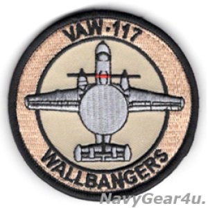 画像: VAW-117 WALLBANGERS E-2Dショルダーバレットパッチ（デザート/ベルクロ付き）