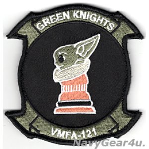 画像: VMFA-121 GREEN KNIGHTS GROGU部隊パッチ（ベルクロ付き）