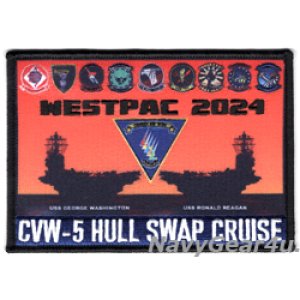 画像: CVW-5/CVN-76/CVN-73 WESTPAC2024空母交替/太平洋クルーズ記念パッチ（VFA-102/復路Ver./ベルクロ有無）