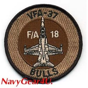 画像: VFA-37 RAGIN' BULLS F/A-18Cショルダーバレットパッチ（デザート）