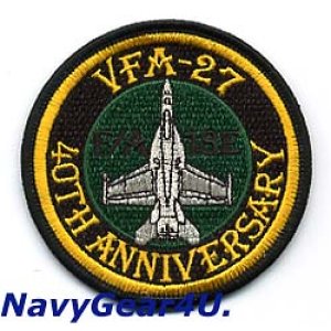 画像: VFA-27 ROYAL MACES部隊創設40周年記念F/A-18Eショルダーバレットパッチ（ベルクロ有無）