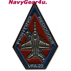 画像: VFA-22 FIGHTING REDCOCKS 革製F/A-18Fショルダーパッチ（レザーパッチ）